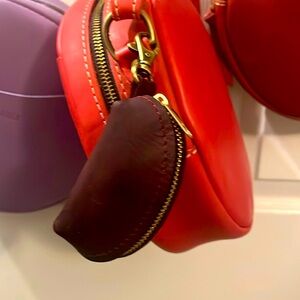 Portland Leather taco pouch keychain in Merlot